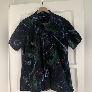 Vans Men's Black Tropical Print Shirt